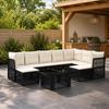 Garden Sofa Set 10 Pieces Black Poly Rattan