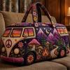 Short Distance Bus 3d Digital Sponge Print Travel Bag With Polyester Fabric For Leisure Travel