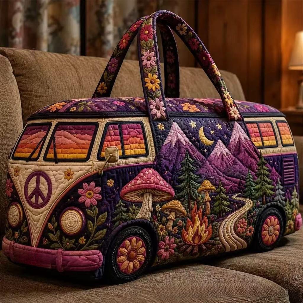 Short Distance Bus 3d Digital Sponge Print Travel Bag With Polyester Fabric For Leisure Travel