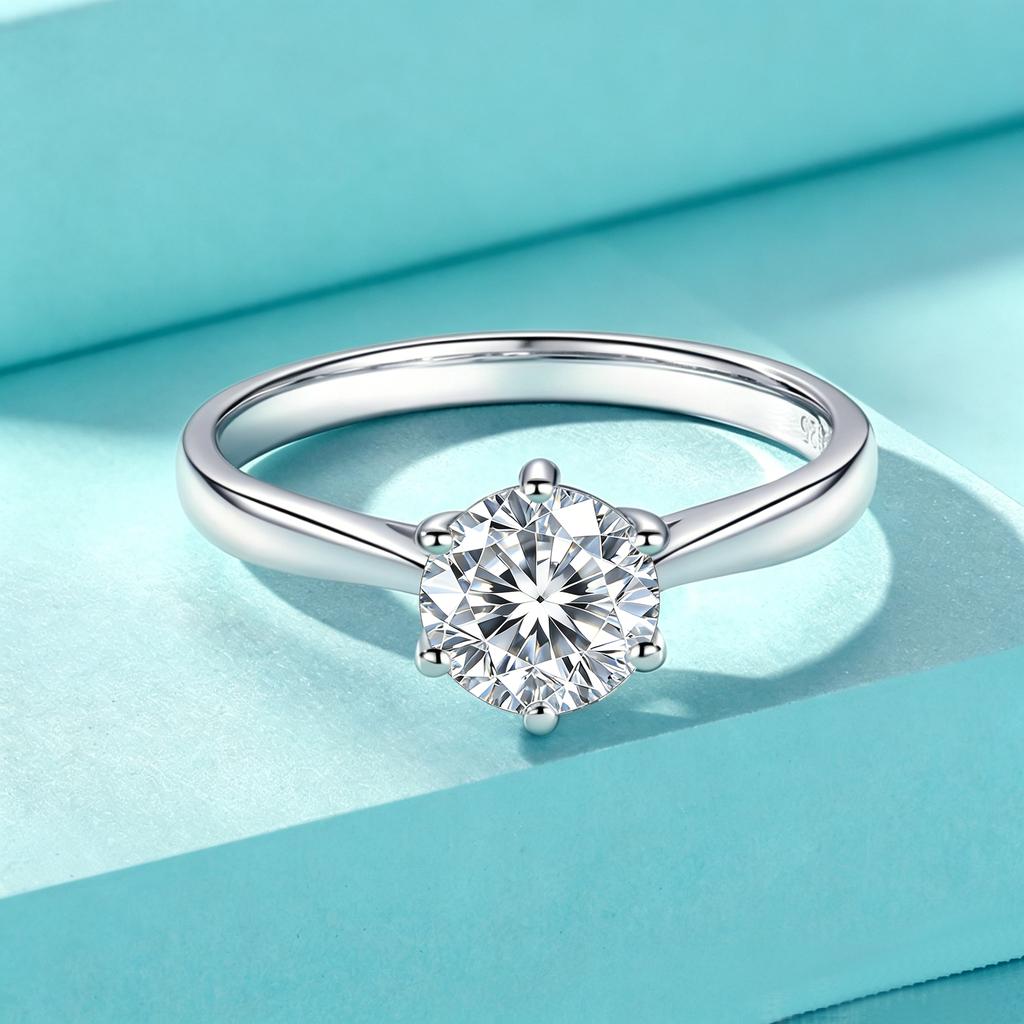 Кольцо VENTFILLE с муассанитом Diamond 0,3/1/2 карата цвета D для женщин Медное Помолвочное Свадебное Кольцо Ювелирное изделие Сертифицированное