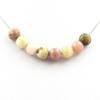 Stones and Minerals. Sunstone + Rhodonite + Bamboo Leaf Agate Pearl Necklace Stainless Steel Chain.