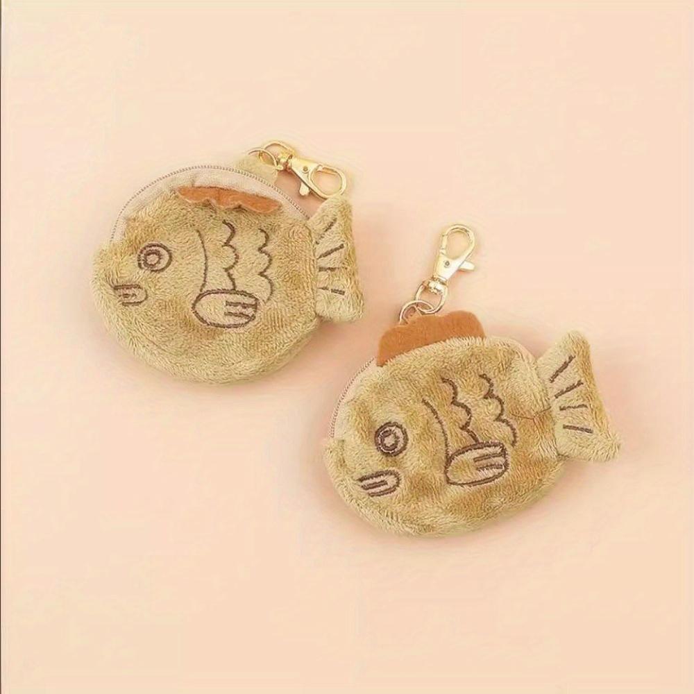 Кошелек для монет в виде маленькой рыбки, сумка для монет в японском стиле, симпатичный плюшевый кошелек для монет, креативная сумка на запястье, детский кошелек