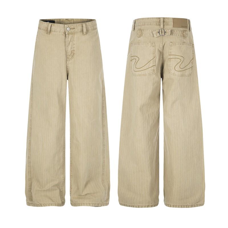 Magic Bear Fall Winter American Vintage Wash Relaxed Straight Leg Casual Pants