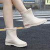 Fashion New Mid-tube Rain Boots Ladies Adult Fashion Outerwear Four Seasons Water Shoes Waterproof Non-slip Rubber Rain Boots Water Shoe