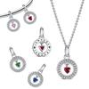 S925 Silver Lucky Month Birth stone Charm Fit Bracelets Diy For Women Pendant Colorful 12 Month Charm