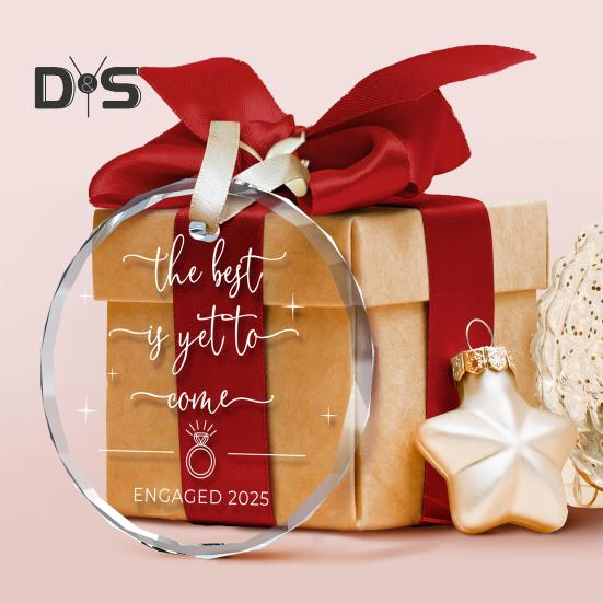 Transparent Glass Hanging Decoration 2025 New Home New Beginnings Engaged Grandparents Wall Hanging Ornament Pendant Housewarming Gift