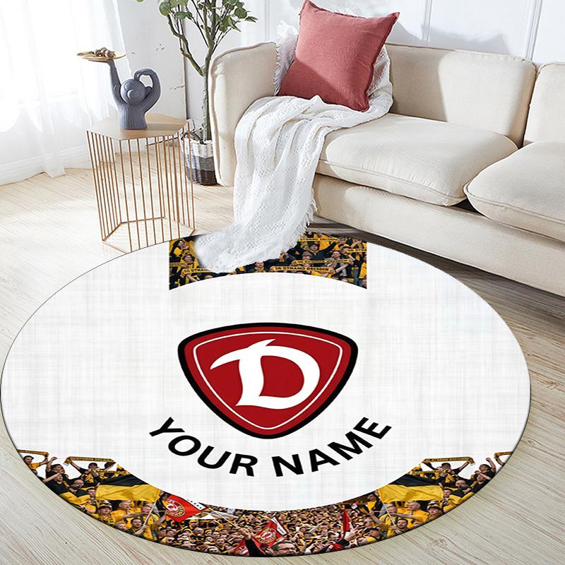 Custom Name Dynamo Dresden Round Area Rug,Carpet Rug for Living Room Bedroom Sofa Playroom Decor,Non-slip Floor Mat