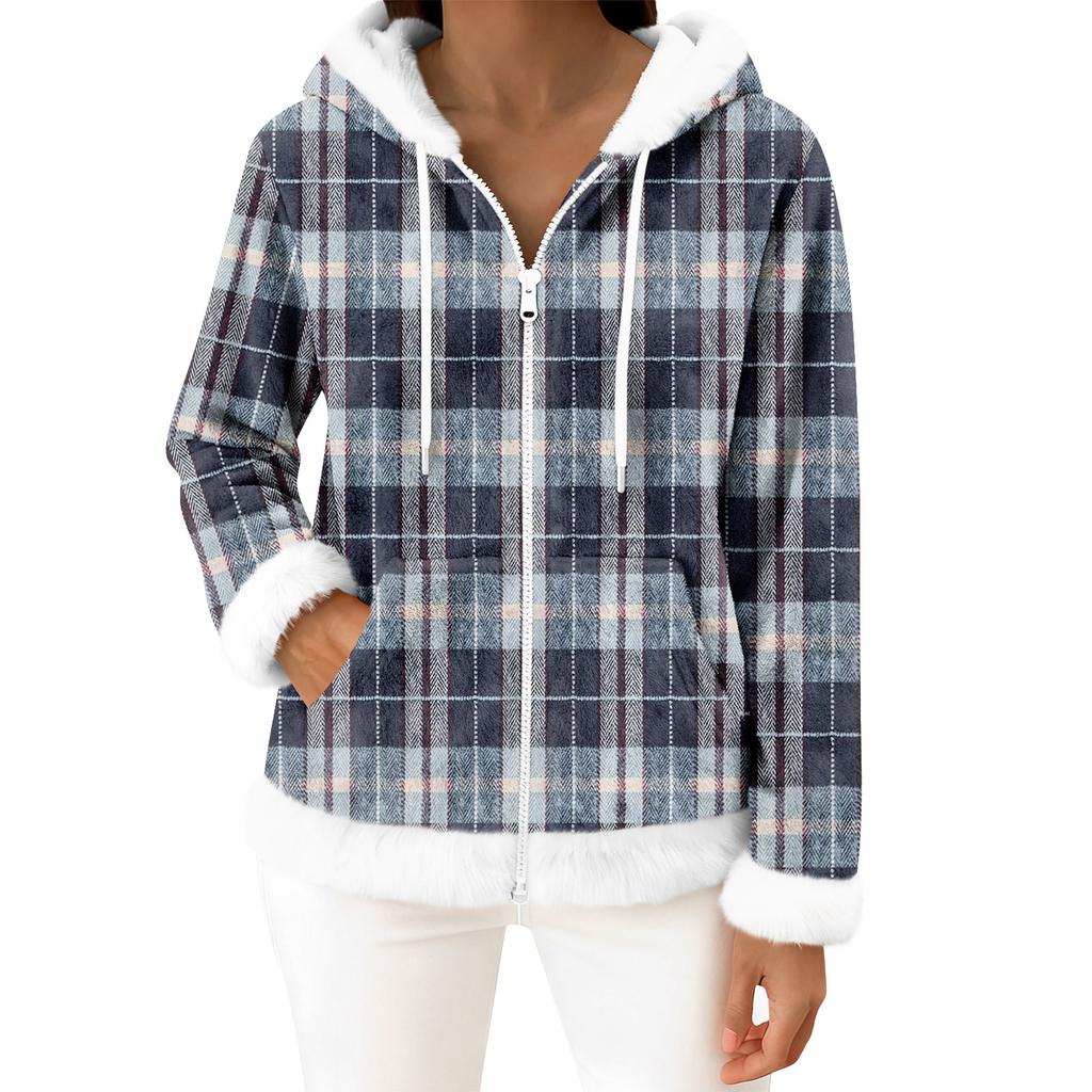 Женский повседневный модный кардиган с капюшоном на молнии из флиса с длинными рукавами