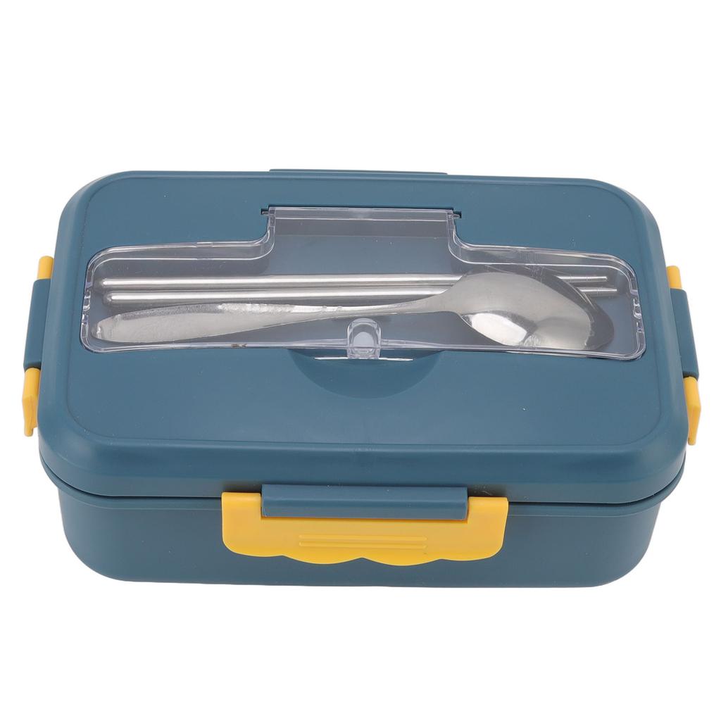 Bento Box Thermal Bento Lunch Box with Spoon and Chopsticks for Adults Kids Students(Elegant Blue