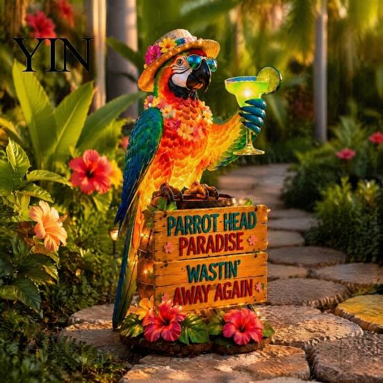 Outdoor Bird Light Solar-Powered Parrot Garden Light, Waterproof Stake Lamp with Auto On/Off, Decorative for Patio Pathway