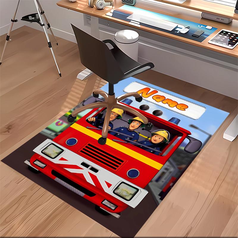 Custom personalization Fireman Sam Print Area Rug - Soft, Washable Non-Slip Indoor Mat,Living Room,Home&Office Decorative Rug