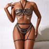New Women's Sexy Strappy Lingerie Set Diamond Chain Sexy Underwear Sets Erotic Bra And Thong Set Garter Female Lingerie