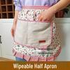 Newcomer Discount: Floral Wipable Stain-Resistant Half-Length Apron