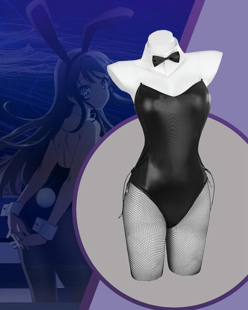 Bunny Girl Available In 6 Sexy Beautiful Bunny Open Faux Leather Bunny Costume with Rabbit Ears 7 Piece [Kamizu Ryohin] Cosplay, Sizes, & Cute, Legs,