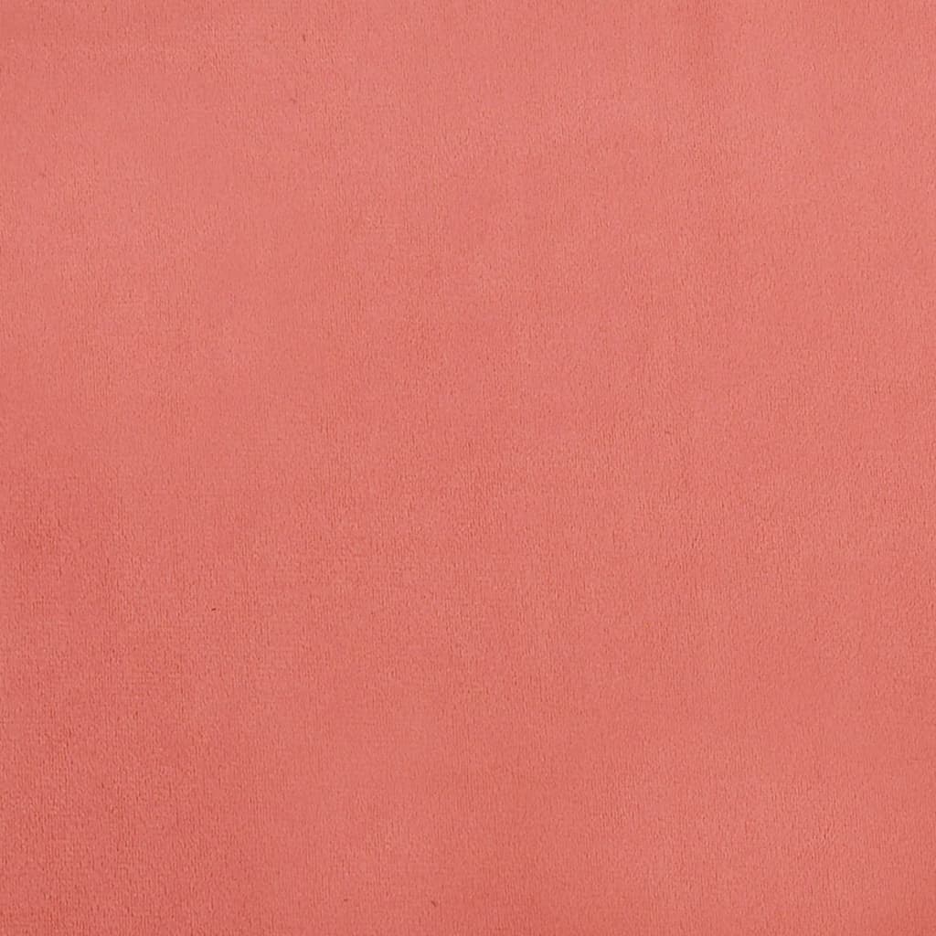 Armchair with Footstool Pink Velvet