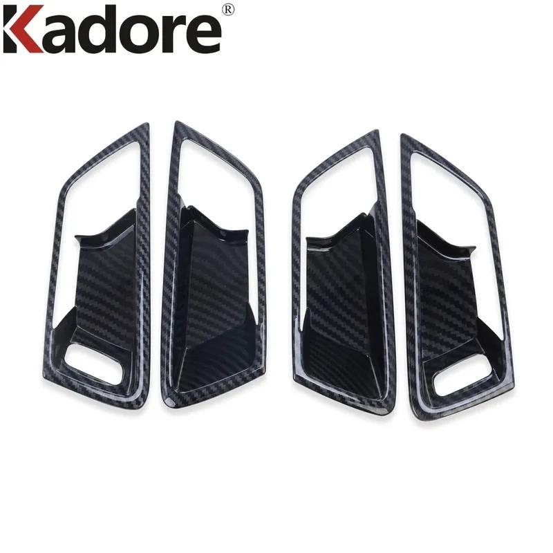 For Ford Kuga Escape 2024 Carbon Fiber Car ide Inner Door Handle Bowl Cover Trim Interior Accessories