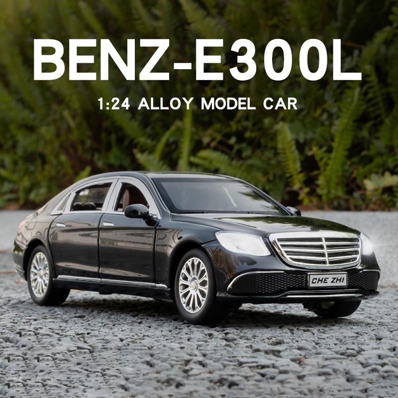 CXEHU1 1:24 Mercedes Benz E300l E-class Alloy Model Car Diecast Metal Collection Vehicle Toy Model Sound & Light Children Toy Car Gifts