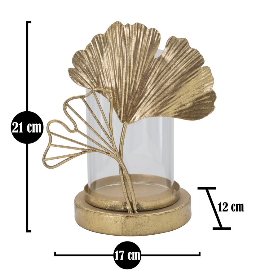 Candle Holder Leaf Cm 17X12X21