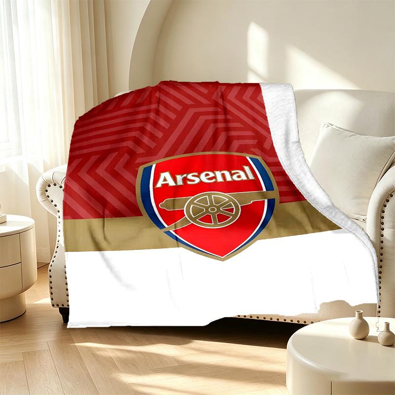 Arsenal F.C Pattern Blanket for Home Decoration, Bed, Sofa, Car Travel, Camping, Suitable for All Seasons, Birthday Christmas Gift