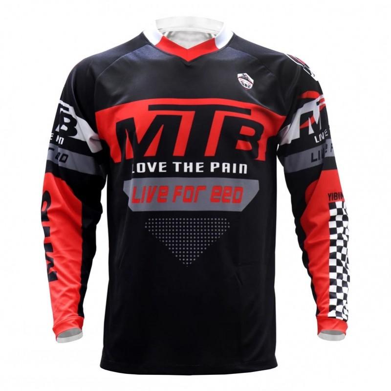 Mens Long Sleeve Cycling Jersey Quick Dry Breathable Mountain Bike Shirt
