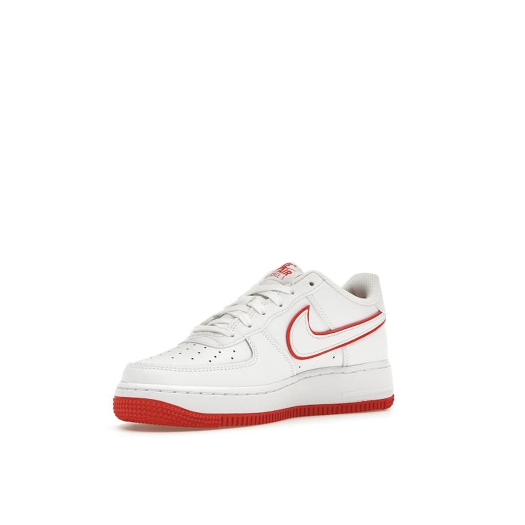 Nike Air Force 1 GS White Picante Red Детские кроссовки Aura Blue-Tint Aluminium DV7762-101