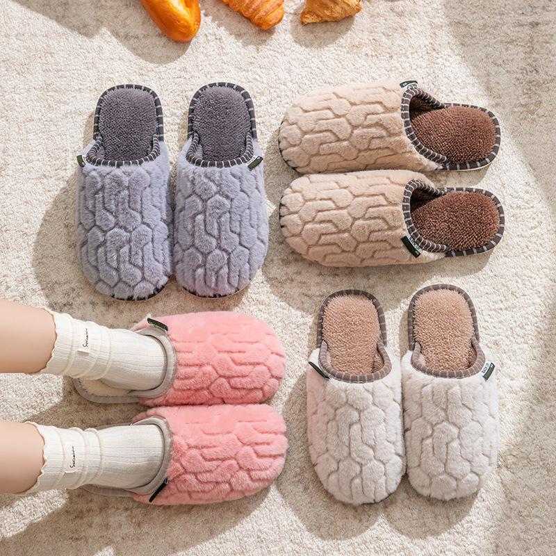 Женские и мужские плюшевые нескользящие хлопковые тапочки - домашнее тепло для весны, осени и зимы