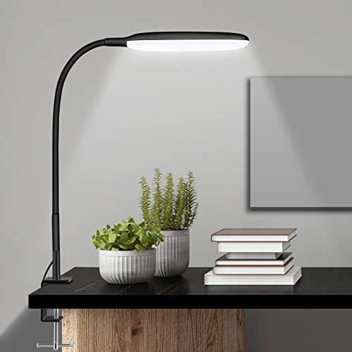 Lampe de Bureau - NovoLido - 10W - Flexible 360° - 3 Modes de Couleur - Gradation Continue