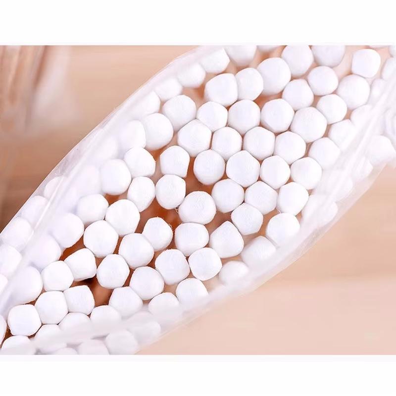 500 шт./коробка и 100 шт./пакет Двусторонние деревянные ватные палочки для носа, ушей, чистки, женские инструменты для макияжа, ватные палочки с наконечником, многоцелевые