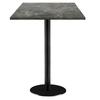 60 X 60 Cm High Table - Rome Model, Metallic Stone