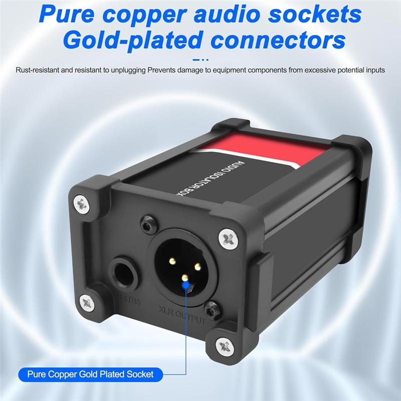 Изолирующий трансформатор для устранения земляной петли с переключателем Ground/Lift, XLR/1/4" 6,35 мм TRS, коробка-устранитель аудиоизолятора