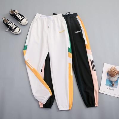 Женские спортивные штаны с принтом, хлопковые длинные брюки, брюки для бега, спортивные однотонные спортивные штаны для фитнеса и фитнеса