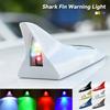 Universal Car Shark Fin Antenna Roof Tail Modification Light with Solar LED Light Car Antenna Driving Safety Warning Light