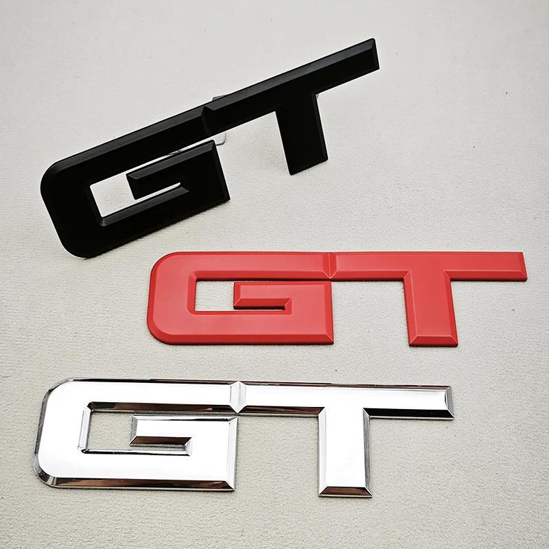 gjbmq10 3D Metal Logo GT Car Rear Boot Trunk Emblem Fender Side Front Grille Badge Sticker Decals For Mustang GT Accessories