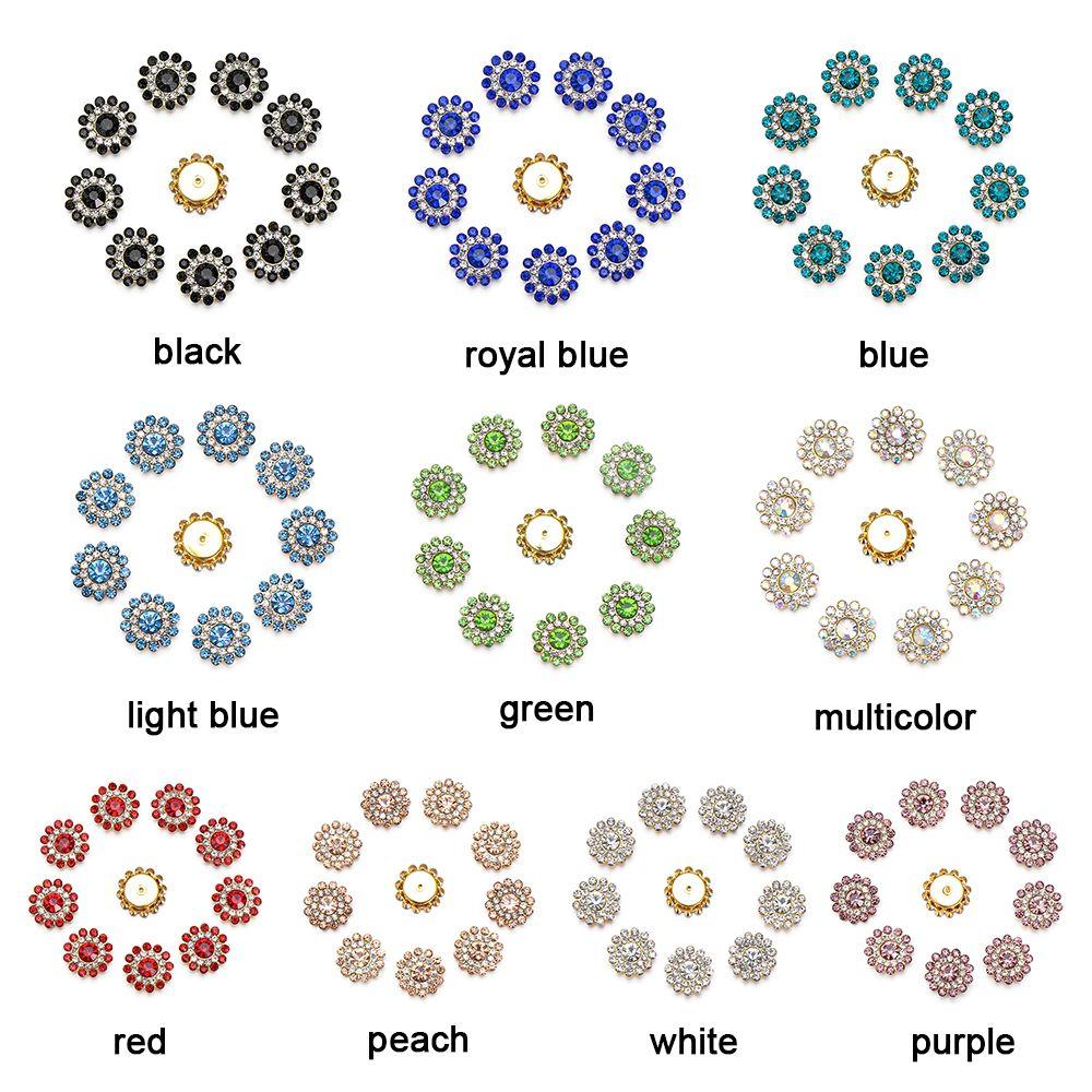 Steel Bottom Hat Accessories Crystal Glass Stone Clothes Decoration Rhinestone Buttons