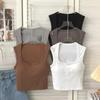 Tube Tops Solid Color Top Women's Tank Top Solid Color Square Neck Short Camisole