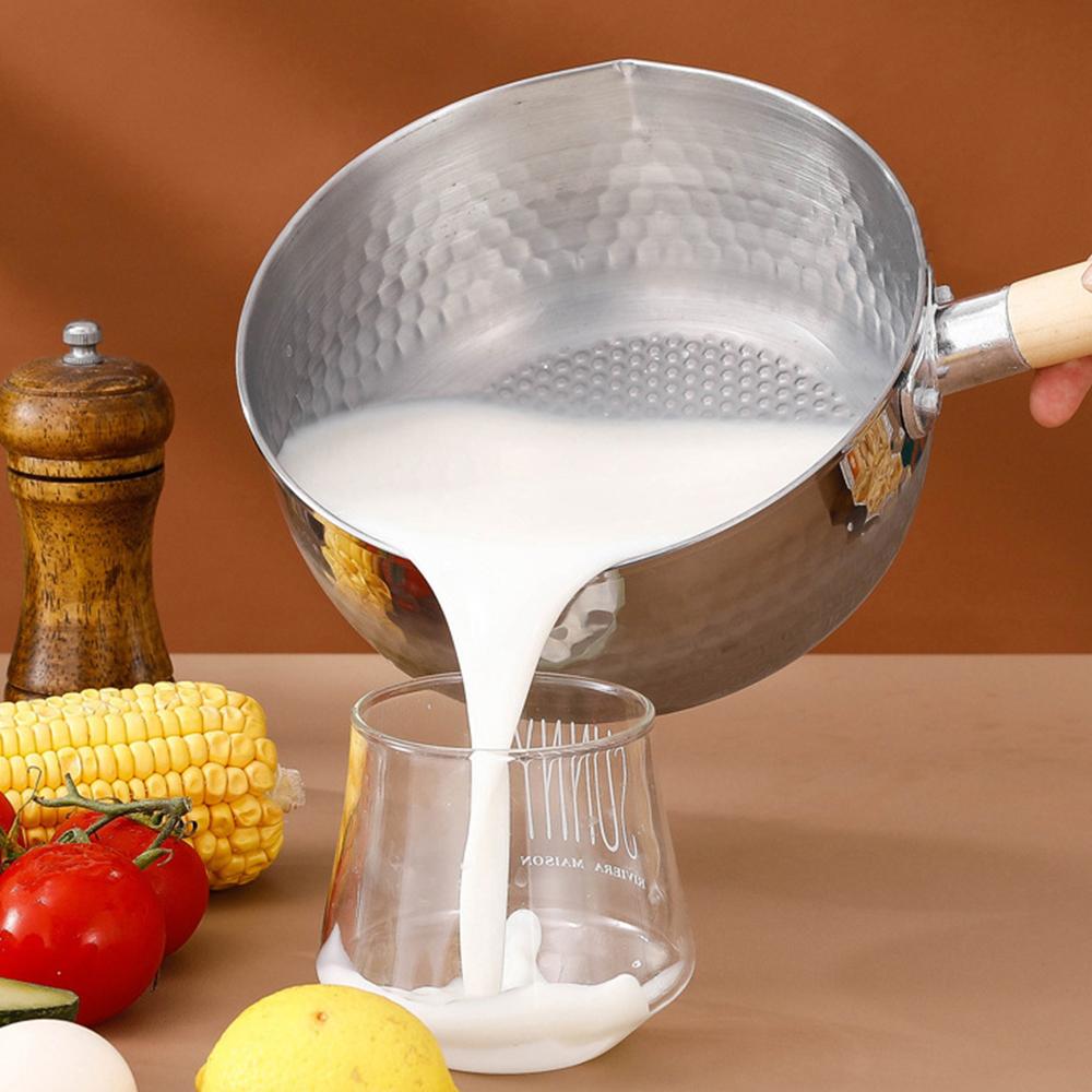 430 Нержавеющая сталь кастрюля для супа, молочная кастрюля, сковорода Wok, деревянная ручка, домашняя японская сковорода Snow, кастрюля, утварь, кухонная утварь