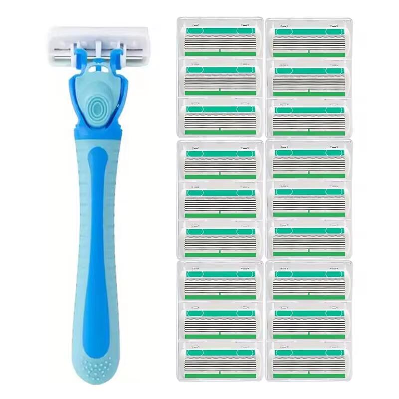 6-слойный женский нож для удаления волос, съемное и сменное лезвие для соскабливания волос, подходит для удаления волос на теле у женщин