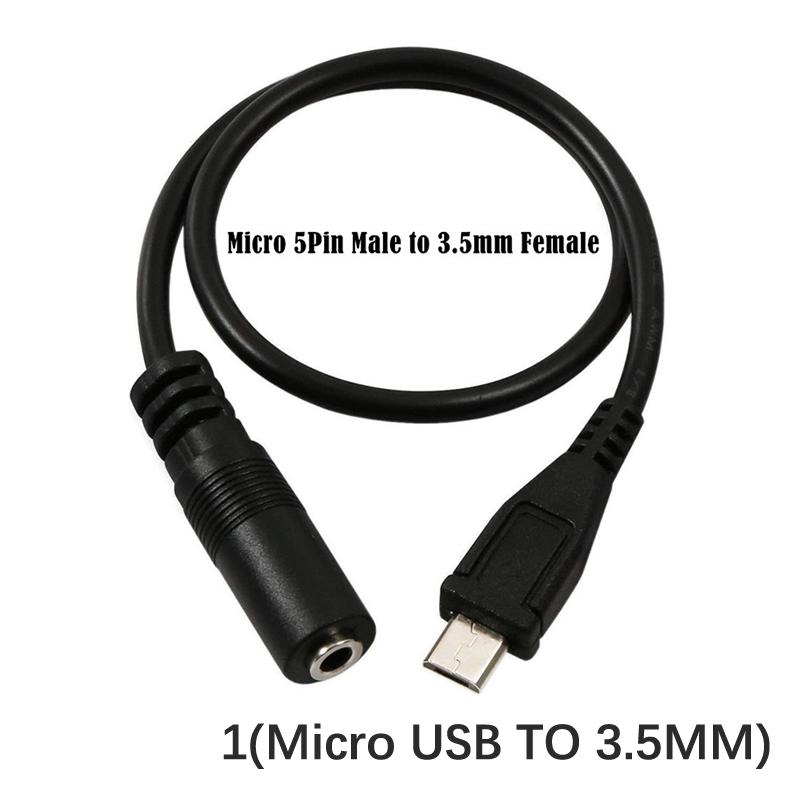 Micro USB To 3.5mm Jack Headphone Earphone Cable Adapter Socket Audio Cable for Active Clip Microphone Conversion Adapter