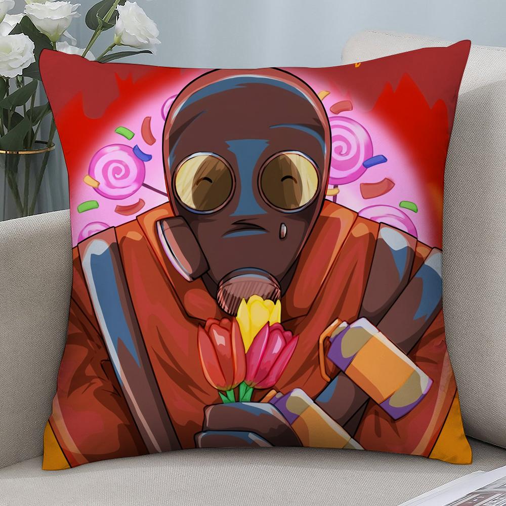 Подушка с принтом Team Fortress 2 (TF2), короткий плюш, чехол для подушки, декоративный подарок для дивана, дома, двусторонний принт