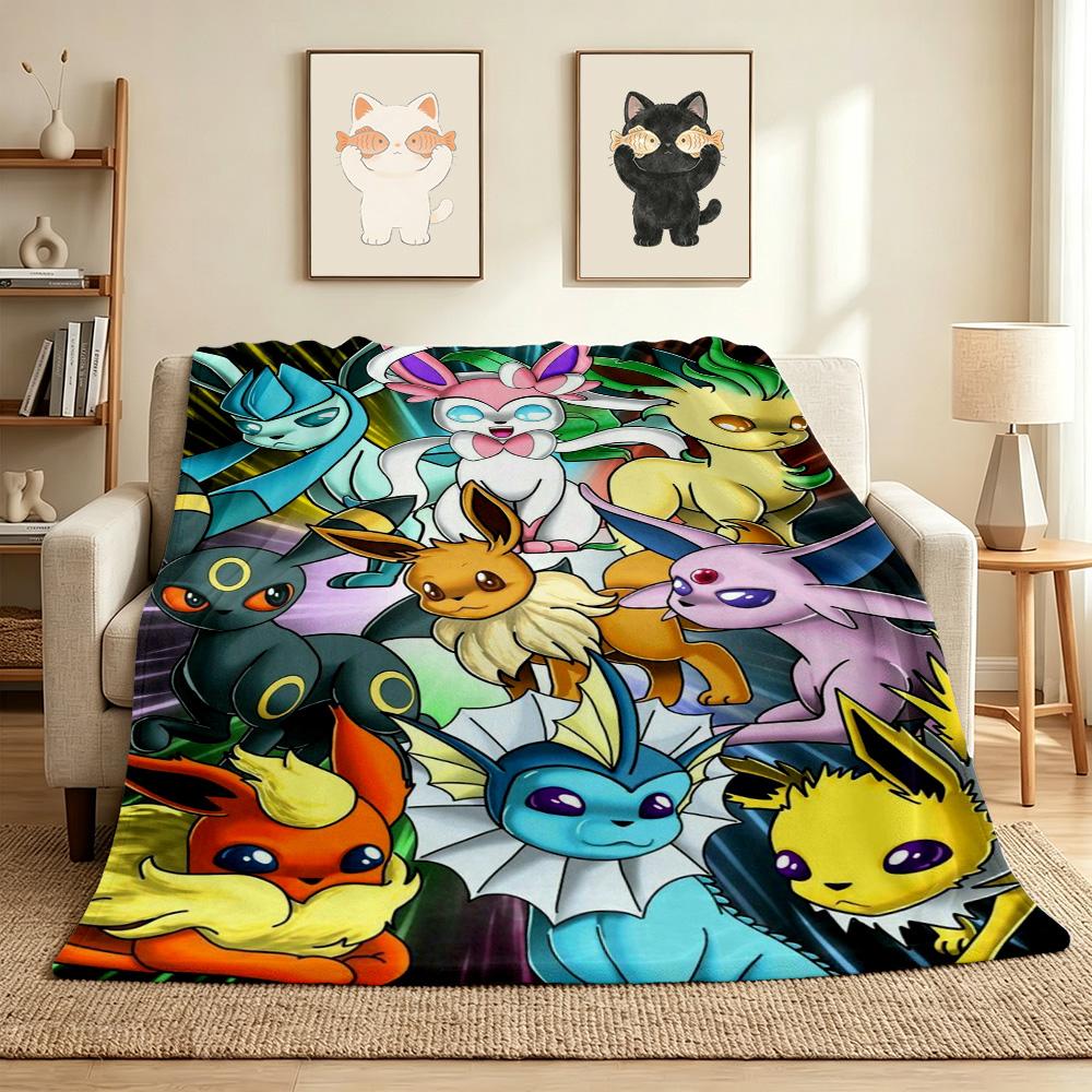 Eeveelution Flannel Blanket Throw Blanket Soft Warm Sofa Bed Camping Car home Decor Unique Christmas Gift C9302281