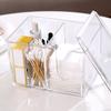 Cotton Swab Holder Cotton Pad Holder Transparent Cosmetic Storage Box With Lid Neat Desktop Organization For Lipstick Cotton
