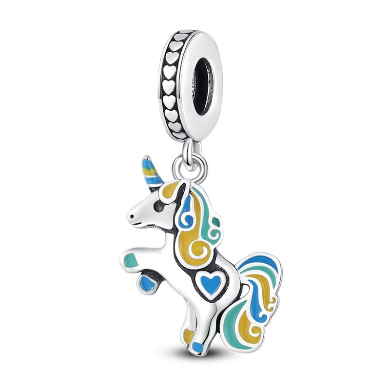 copper Unicorn Fairy Insect Flower Bead Charms Suitable Compatible With Pandora Authentic Bracelets Diy Jewellery Birthday Gift Anniversary