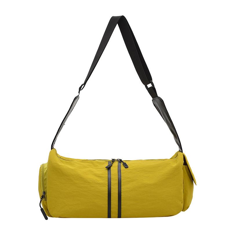 Simple Solid Color Striped Large Capacity Women Shoulder Bag For Daily Use