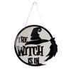Хэллоуинская дверная табличка Ведьма Деревянная подвесная табличка для входной двери Деревянный настенный декор для дома на Хэллоуин