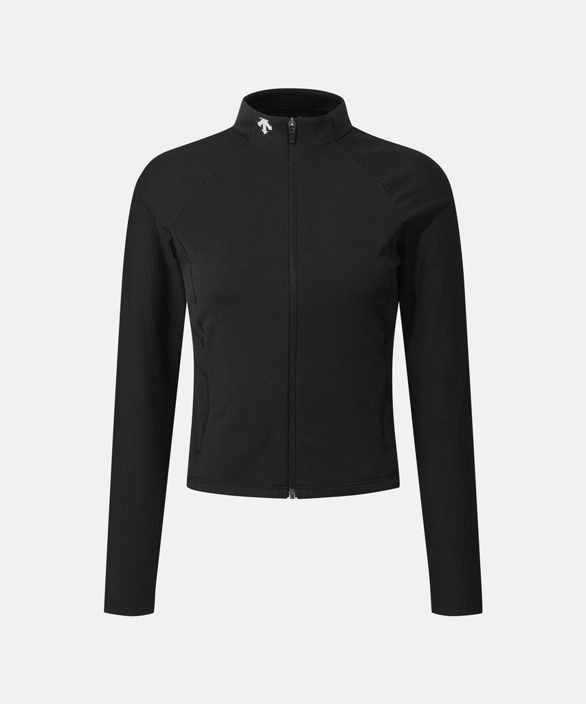 Женская рифленая тренировочная куртка на молнии Descente Черный Sr122Pft13