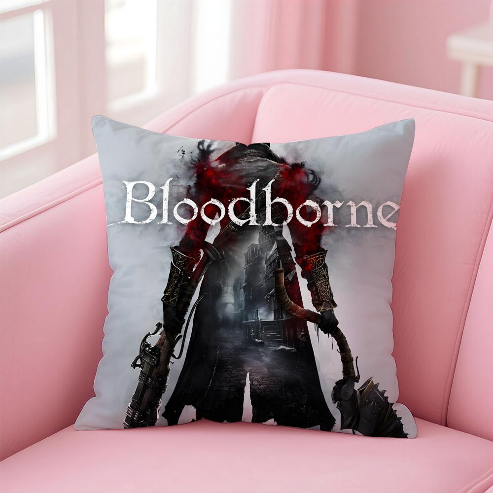 game horror BBloodborne Cushion Cover Pillow Case Soft Friendly Fabric Concealed Zipper