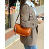 Spring and Summer New Niche Fashion Underarm Bag Head Layer Vegetable Tanned Cowhide Wide Shoulder Strap Crossbody Bag