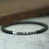 Модный мужской браслет с крестом из бусин 4 мм, многогранный, черный гагат, лечебный браслет, четки, лава, говлит, гематит, браслет для мужчин
