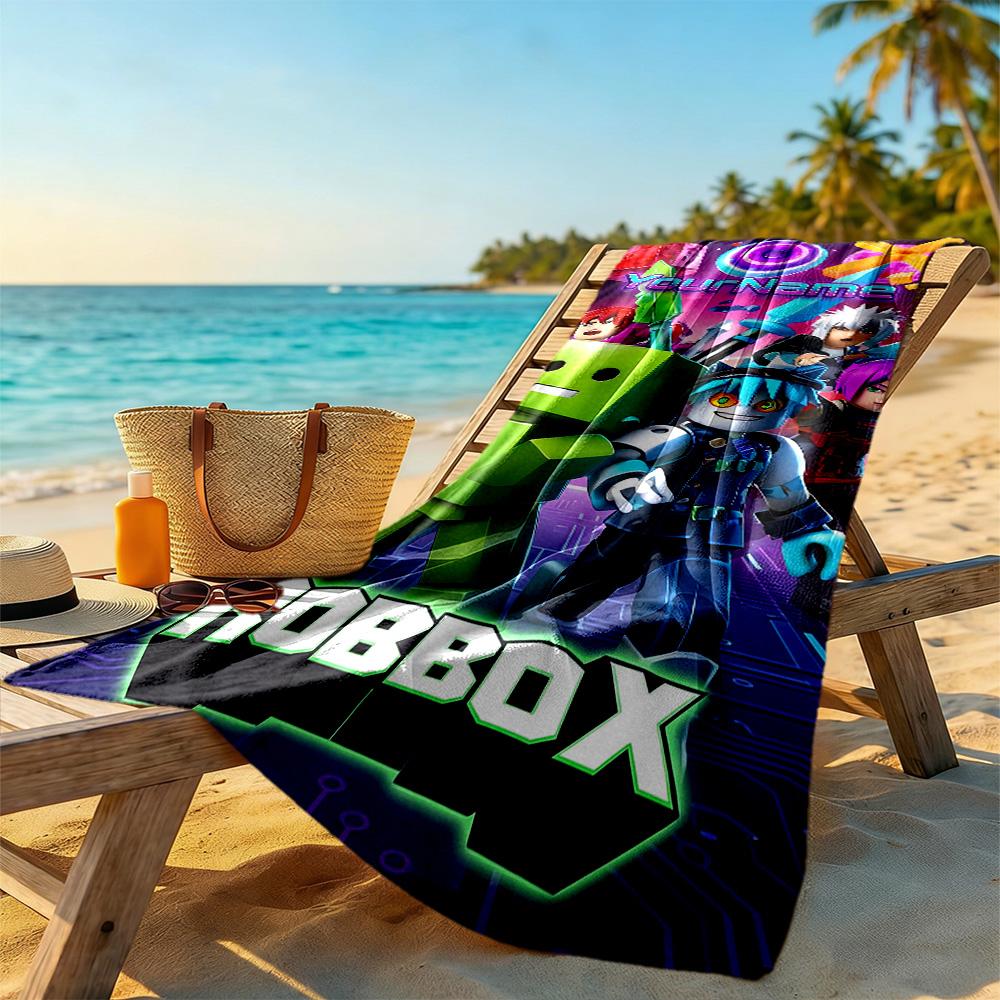 Roblox Customize Text Beach Towel Super Soft & Absorbent Suitable for Sports Travel Swimming Yoga Bathroom Beach And Pool