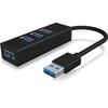 Hub USB 3.0 - ICY BOX - IB-HUB1419-U3 - 4 Ports - Aluminium Noir - Câble Intégré
